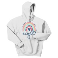 8th Birthday Rainbow Eight Year Old Cute Kids Hoodie