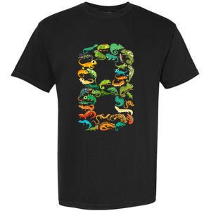 8th Birthday Reptiles Lizards Themed 8 Year Old Garment-Dyed Heavyweight T-Shirt