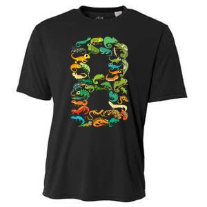 8th Birthday Reptiles Lizards Themed 8 Year Old Cooling Performance Crew T-Shirt