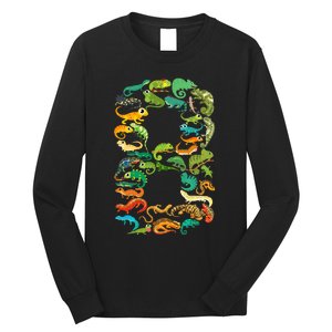 8th Birthday Reptiles Lizards Themed 8 Year Old Long Sleeve Shirt