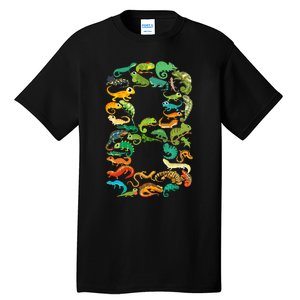 8th Birthday Reptiles Lizards Themed 8 Year Old Tall T-Shirt