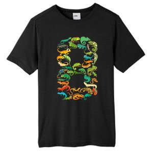 8th Birthday Reptiles Lizards Themed 8 Year Old Tall Fusion ChromaSoft Performance T-Shirt