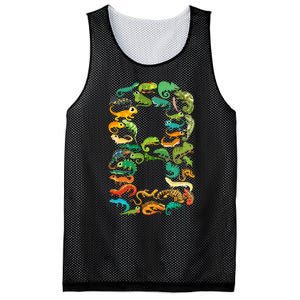 8th Birthday Reptiles Lizards Themed 8 Year Old Mesh Reversible Basketball Jersey Tank