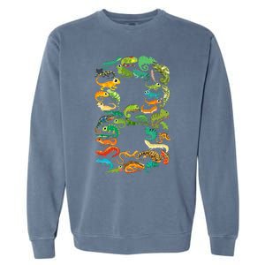 8th Birthday Reptiles Lizards Themed 8 Year Old Garment-Dyed Sweatshirt