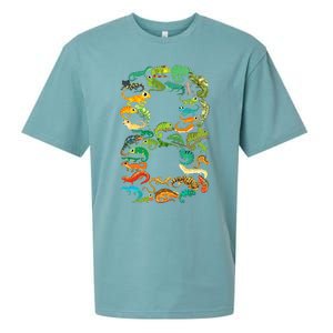 8th Birthday Reptiles Lizards Themed 8 Year Old Sueded Cloud Jersey T-Shirt