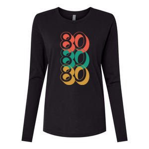 80th Birthday Retro Womens Cotton Relaxed Long Sleeve T-Shirt