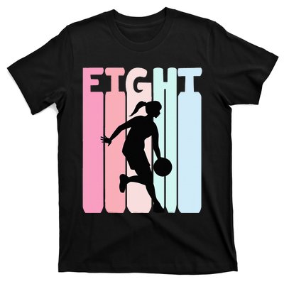 8th Birthday Retro Basketball Player 8 Years Old Eight T-Shirt