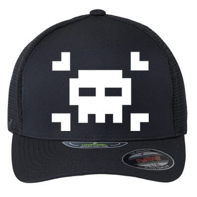 8 Bit Skull Flexfit Unipanel Trucker Cap