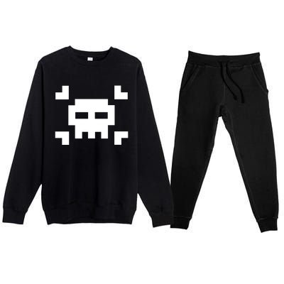 8 Bit Skull Premium Crewneck Sweatsuit Set