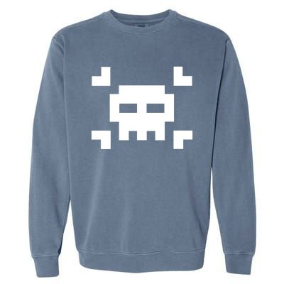 8 Bit Skull Garment-Dyed Sweatshirt