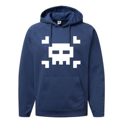 8 Bit Skull Performance Fleece Hoodie