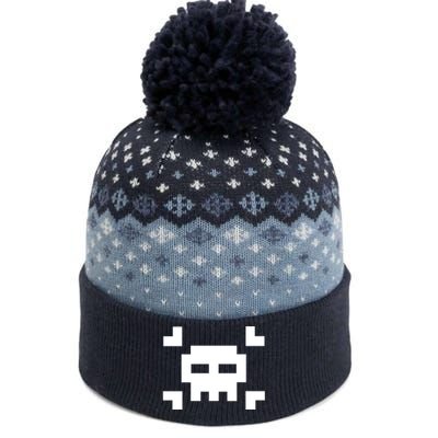 8 Bit Skull The Baniff Cuffed Pom Beanie