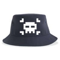 8 Bit Skull Sustainable Bucket Hat