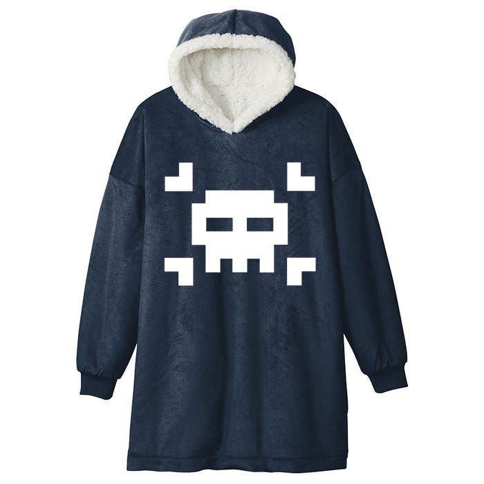 8 Bit Skull Hooded Wearable Blanket