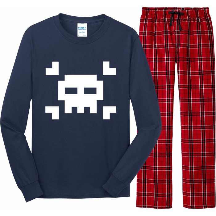 8 Bit Skull Long Sleeve Pajama Set