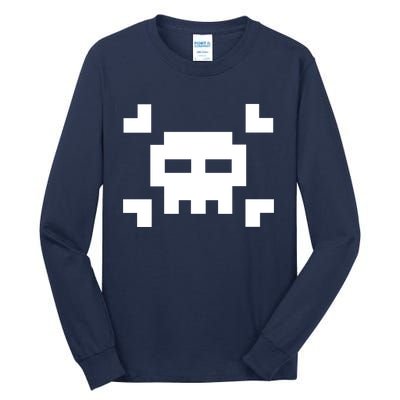 8 Bit Skull Tall Long Sleeve T-Shirt