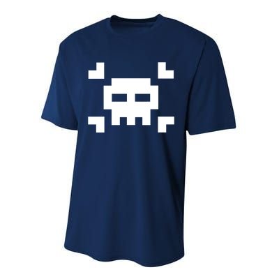 8 Bit Skull Performance Sprint T-Shirt