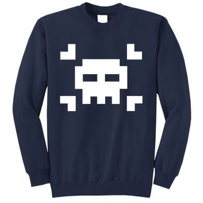 8 Bit Skull Tall Sweatshirt