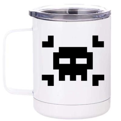 8 Bit Skull 12 oz Stainless Steel Tumbler Cup