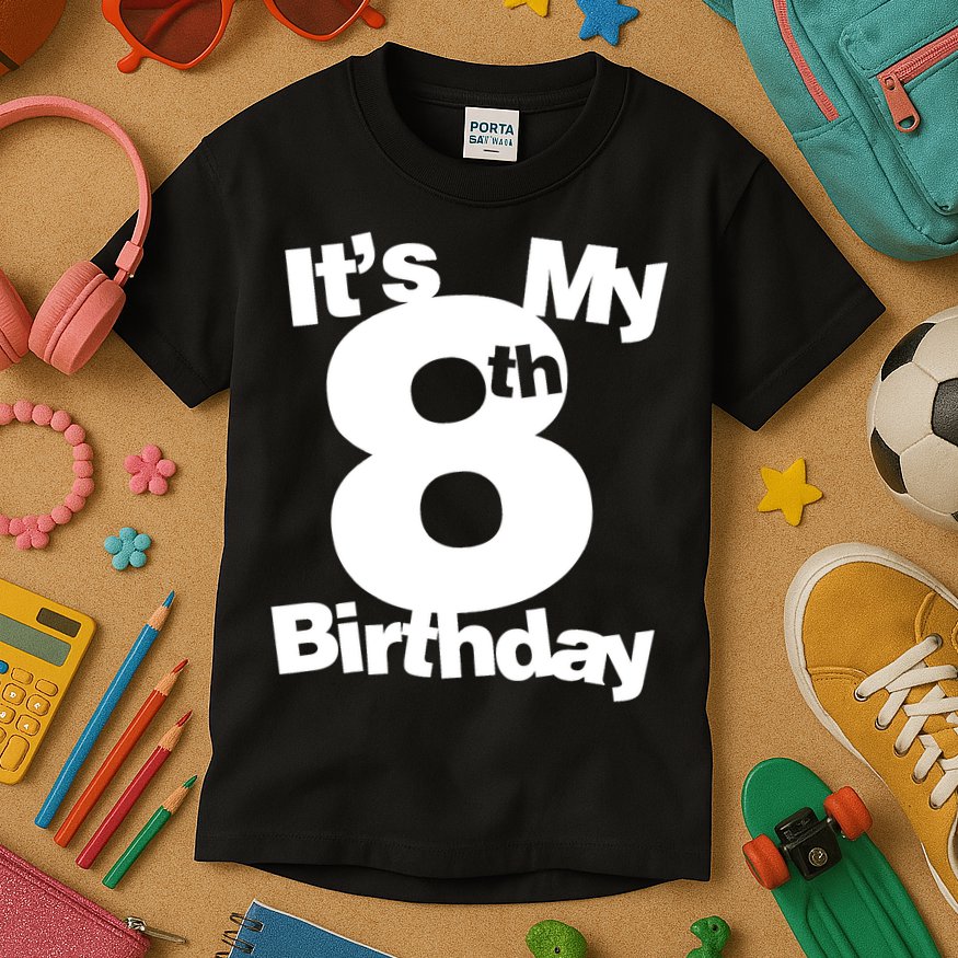 8th Birthday Shirt. Its My 8th Birthday 8 Year Old Birthday TShirt Kids T-Shirt