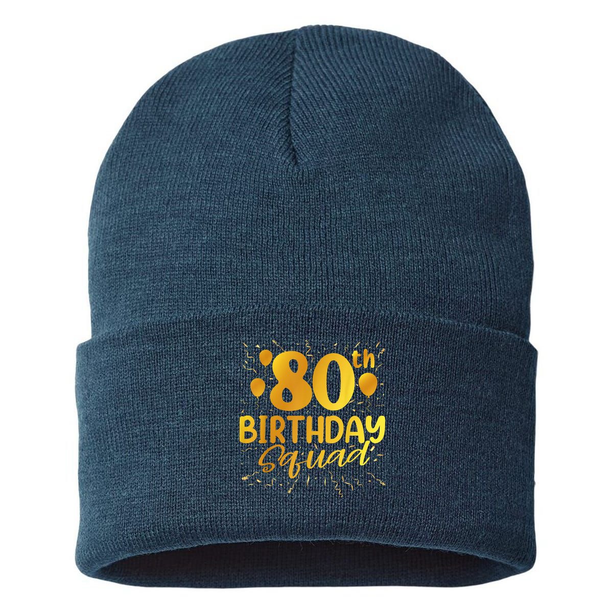 80th Birthday Squad 80 Party Crew Group Friends BDay Sustainable Knit Beanie