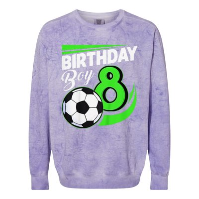 8th Birthday Soccer 8 Years Old Birthday Party Decor Colorblast Crewneck Sweatshirt