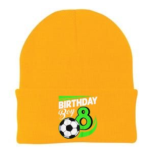 8th Birthday Soccer 8 Years Old Birthday Party Decor Knit Cap Winter Beanie