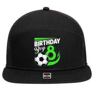 8th Birthday Soccer 8 Years Old Birthday Party Decor 7 Panel Mesh Trucker Snapback Hat