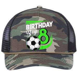 8th Birthday Soccer 8 Years Old Birthday Party Decor Retro Rope Trucker Hat Cap