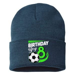 8th Birthday Soccer 8 Years Old Birthday Party Decor Sustainable Knit Beanie