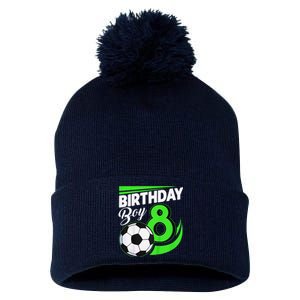 8th Birthday Soccer 8 Years Old Birthday Party Decor Pom Pom 12in Knit Beanie