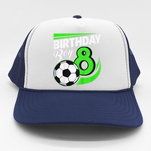 8th Birthday Soccer 8 Years Old Birthday Party Decor Trucker Hat