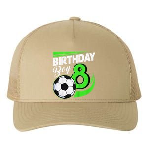 8th Birthday Soccer 8 Years Old Birthday Party Decor Yupoong Adult 5-Panel Trucker Hat