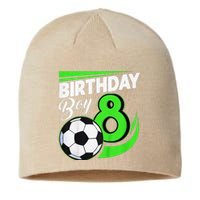 8th Birthday Soccer 8 Years Old Birthday Party Decor Sustainable Beanie