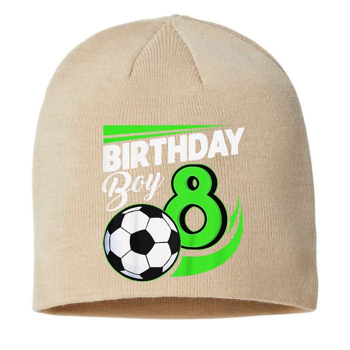 8th Birthday Soccer 8 Years Old Birthday Party Decor Sustainable Beanie