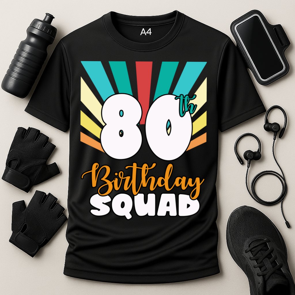 80th Birthday Squad 80 Years Old Cooling Performance Crew T-Shirt