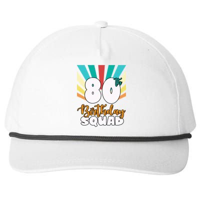 80th Birthday Squad 80 Years Old Snapback Five-Panel Rope Hat