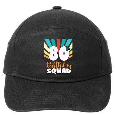 80th Birthday Squad 80 Years Old 7-Panel Snapback Hat