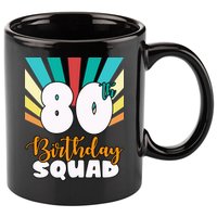 80th Birthday Squad 80 Years Old 11oz C Handle Ceramic Mug