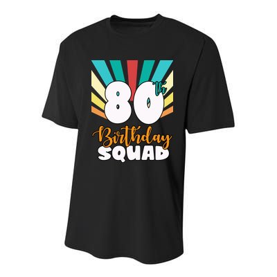 80th Birthday Squad 80 Years Old Youth Performance Sprint T-Shirt