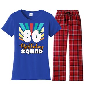 80th Birthday Squad 80 Years Old Women's Flannel Pajama Set