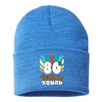 80th Birthday Squad 80 Years Old Sustainable Knit Beanie