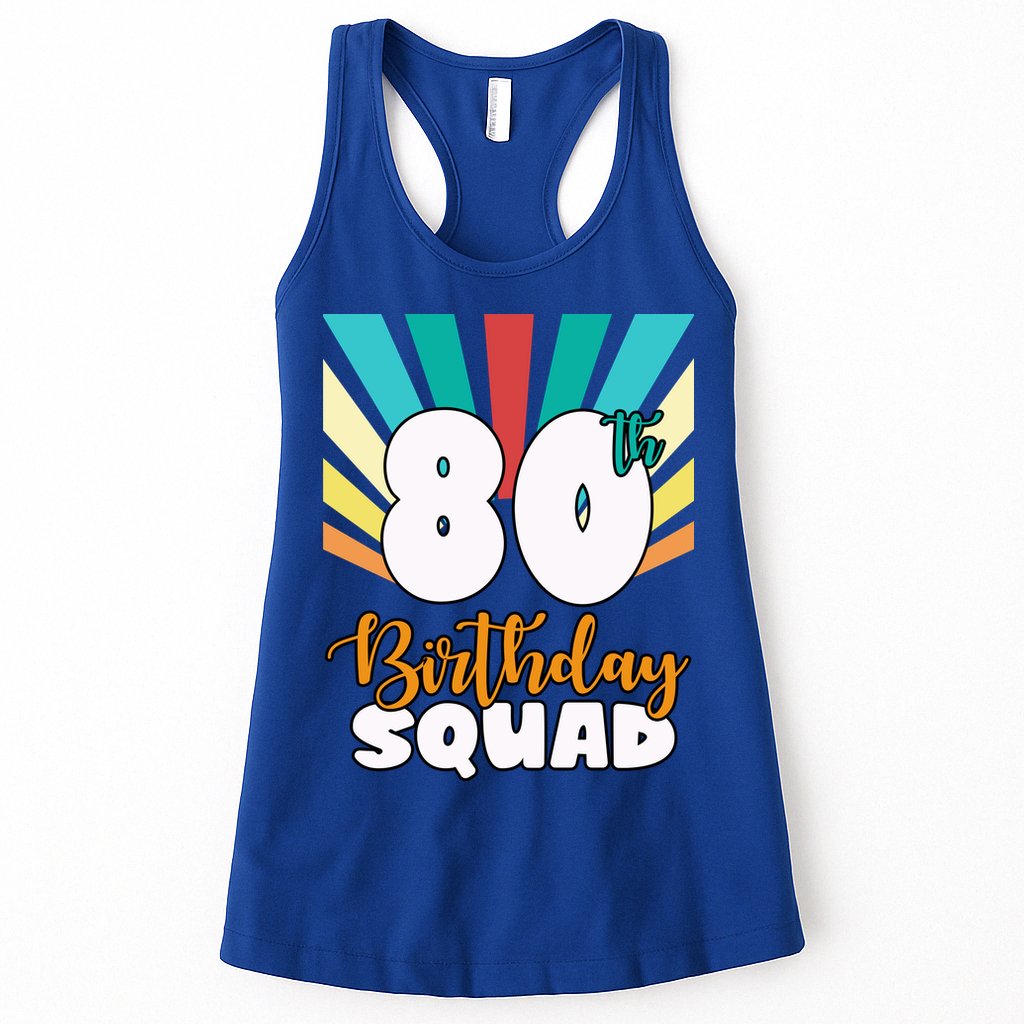 80th Birthday Squad 80 Years Old Womens Tank Top
