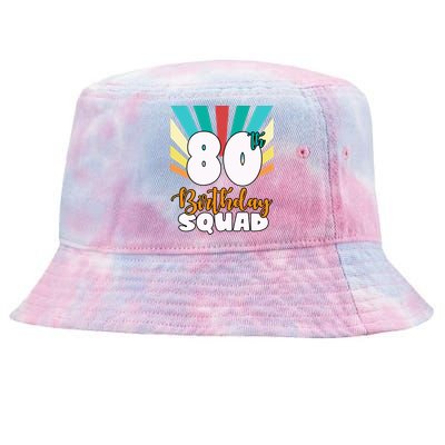 80th Birthday Squad 80 Years Old Tie-Dyed Bucket Hat