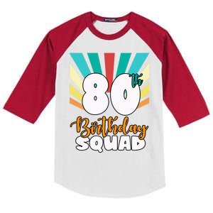 80th Birthday Squad 80 Years Old Kids Colorblock Raglan Jersey