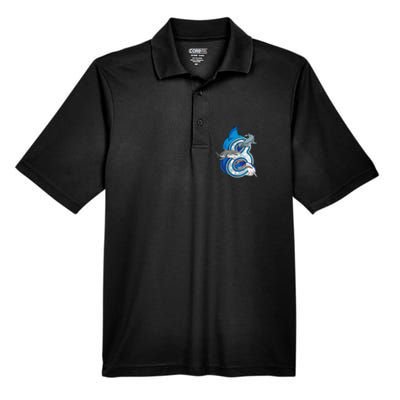 8th Birthday Shark 8 years Old Ocean Shark Bday Men's Origin Performance Piqué Polo