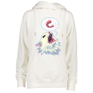 8 Bit Shrimpin Thurston The Cat Womens Funnel Neck Pullover Hood