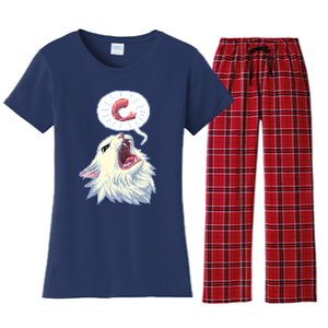 8 Bit Shrimpin Thurston The Cat Women's Flannel Pajama Set