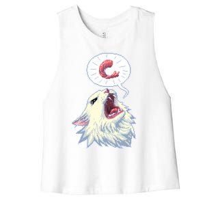 8 Bit Shrimpin Thurston The Cat Women's Racerback Cropped Tank