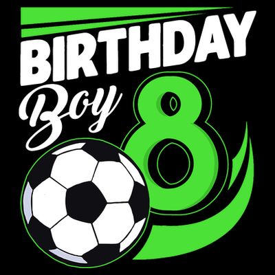8th Birthday Soccer 8 Years Old Birthday Party Decor Boy T-Shirt